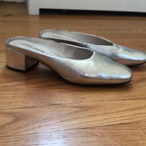 Jeffrey Campbell silver mules
